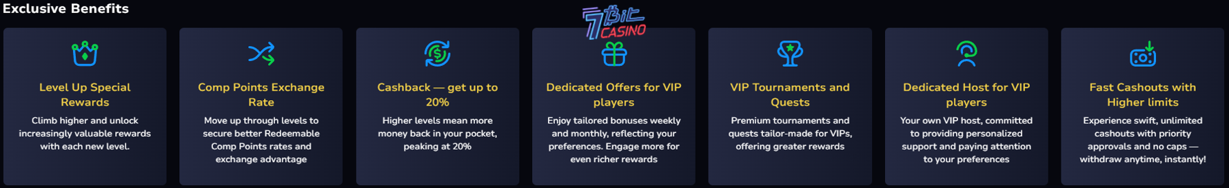 vip programs at 7 bits casino